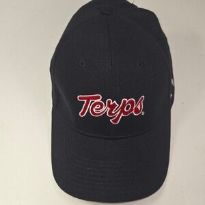 Under Armour Terps Baseball Cap Black Logo non Adjustable Cotton Blend Men's  L